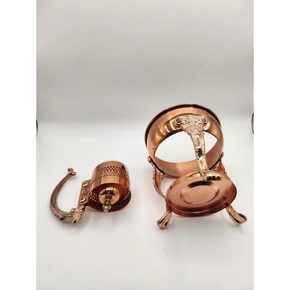 Vintage Princess House Copper & Brass Glass Tea‎ Coffee Carafe Pot Pieces 1960s